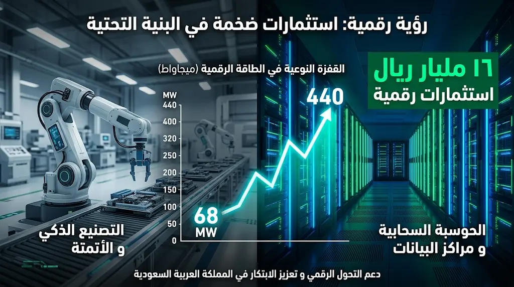 استثمارات بـ 16 مليار ريال وقفزة في سعة مراكز البيانات السعودية إلى 440 ميجاوات بحلول 2026