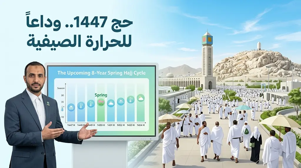 الأرصاد تعلن بدء حقبة ربيعية لموسم الحج لعام 2026 وانتهاء ذروة الحرارة الصيفية لمدة 8 سنوات