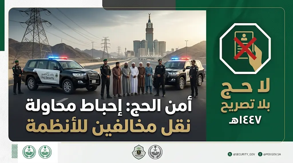 الأمن العام يشدد على منع دخول العاصمة المقدسة دون تصريح بعد ضبط مخالفين لأنظمة حج 1447هـ