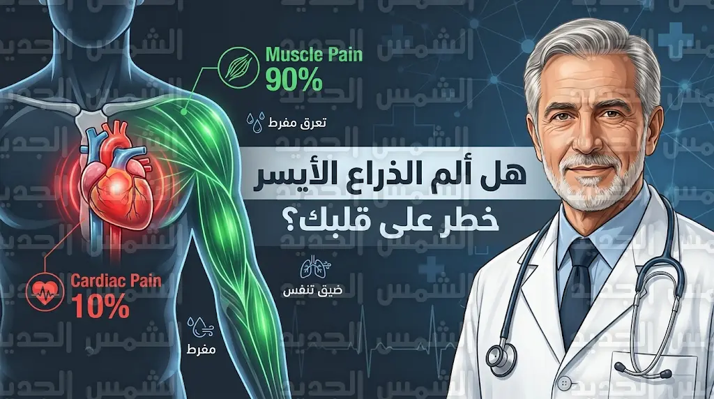 البروفيسور خالد النمر يكشف الفرق بين آلام الذراع العضلية وأعراض النوبة القلبية الخطيرة