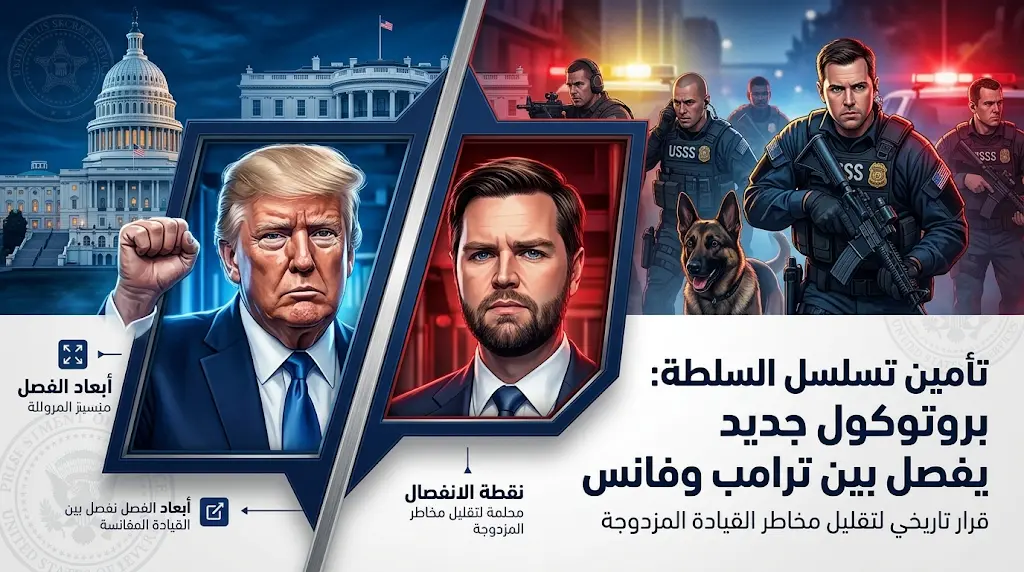 البيت الأبيض يدرس منع تواجد ترامب ونائبه فانس في مكان واحد لضمان تسلسل السلطة
