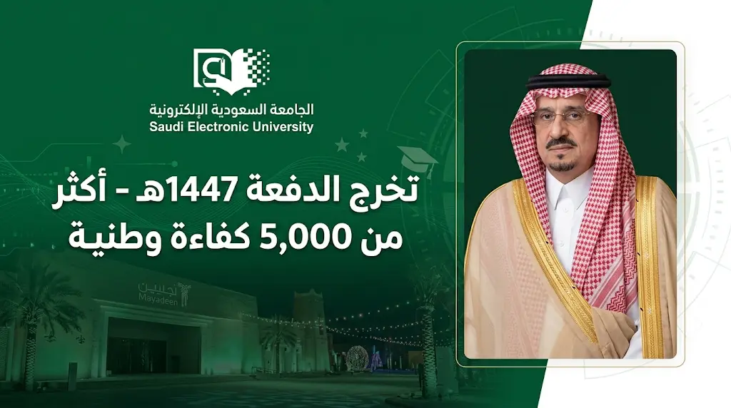 الجامعة السعودية الإلكترونية تضخ أكثر من 5000 خريج وخريجة في سوق العمل برعاية أمير الرياض