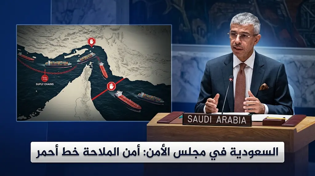 السعودية تحذر أمام مجلس الأمن من المساس بحرية الملاحة وتؤكد: أمن مضيق هرمز أولوية دولية