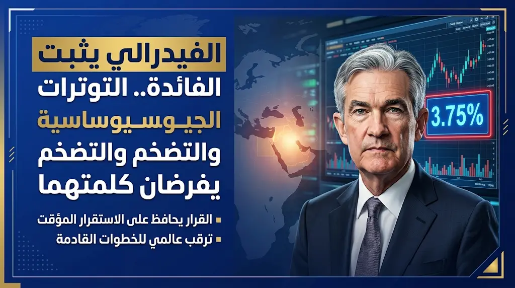 الفيدرالي الأمريكي يصف التضخم بالمرتفع ويثبت أسعار الفائدة بسبب التوترات الجيوسياسية بالشرق الأوسط
