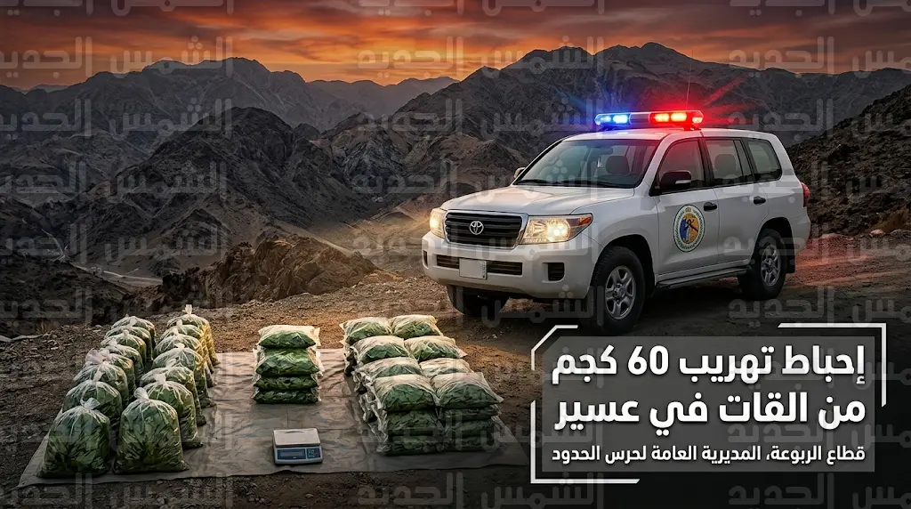 القبض على 3 مخالفين من الجنسية الإثيوبية حاولوا تهريب 60 كيلوجراماً من القات في قطاع الربوعة