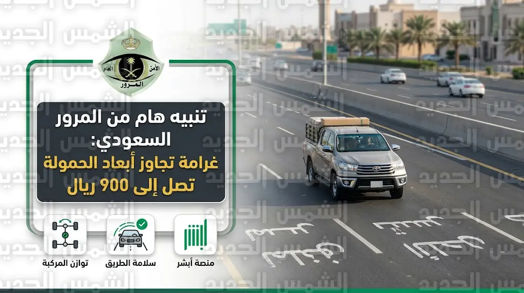 المرور السعودي يحذر قائدي مركبات النقل الخفيف من تجاوز أبعاد الحمولة ويحدد قيمة الغرامة وحالات حجز المركبة