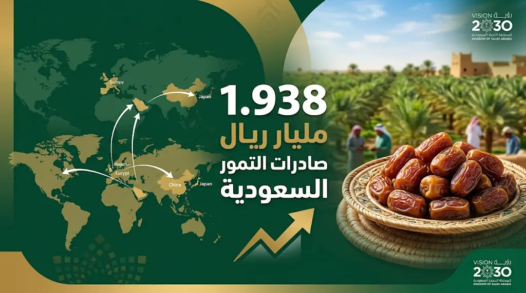 المملكة العربية السعودية تتصدر دول العالم في قيمة صادرات التمور بأرقام قياسية خلال عام 2025