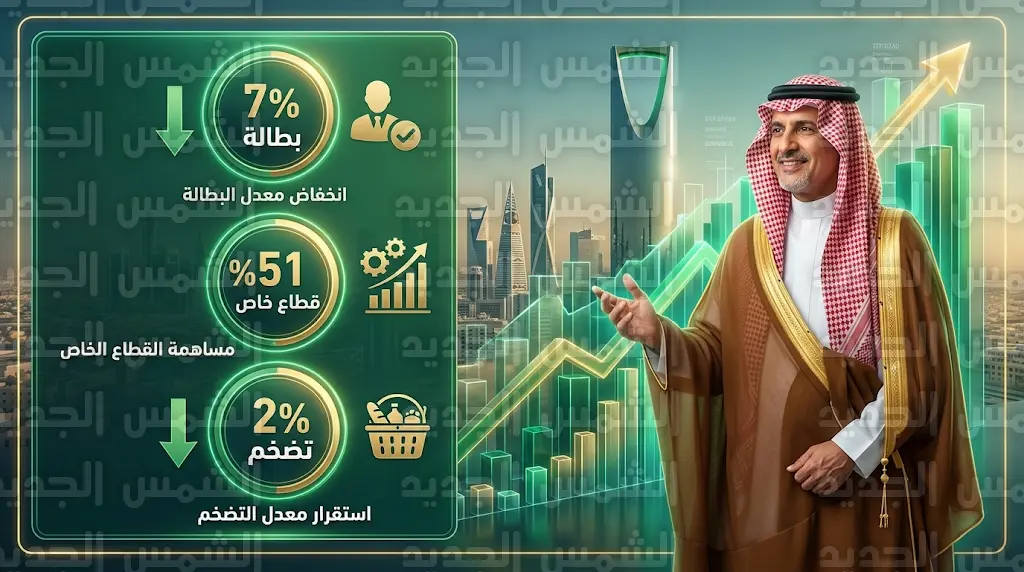 انخفاض معدل البطالة بين السعوديين إلى 7% وتحقيق المستهدف التاريخي لرؤية 2030 في أبريل 2026