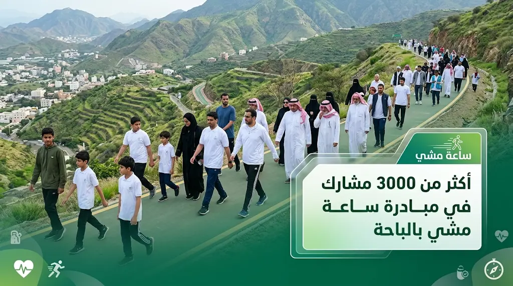 بمشاركة أكثر من 3000 شخص.. نجاح لافت لمبادرة "ساعة مشي" في منطقة الباحة ومحافظاتها