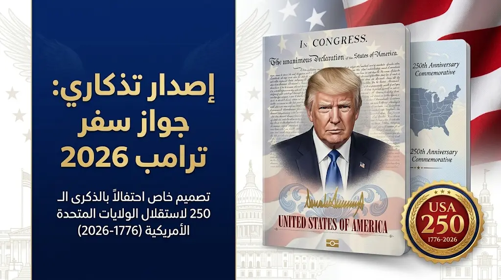 تفاصيل إصدار جواز سفر أمريكي حصري يحمل صورة وتوقيع دونالد ترامب تزامناً مع احتفالات اليوبيل الربع ألفي