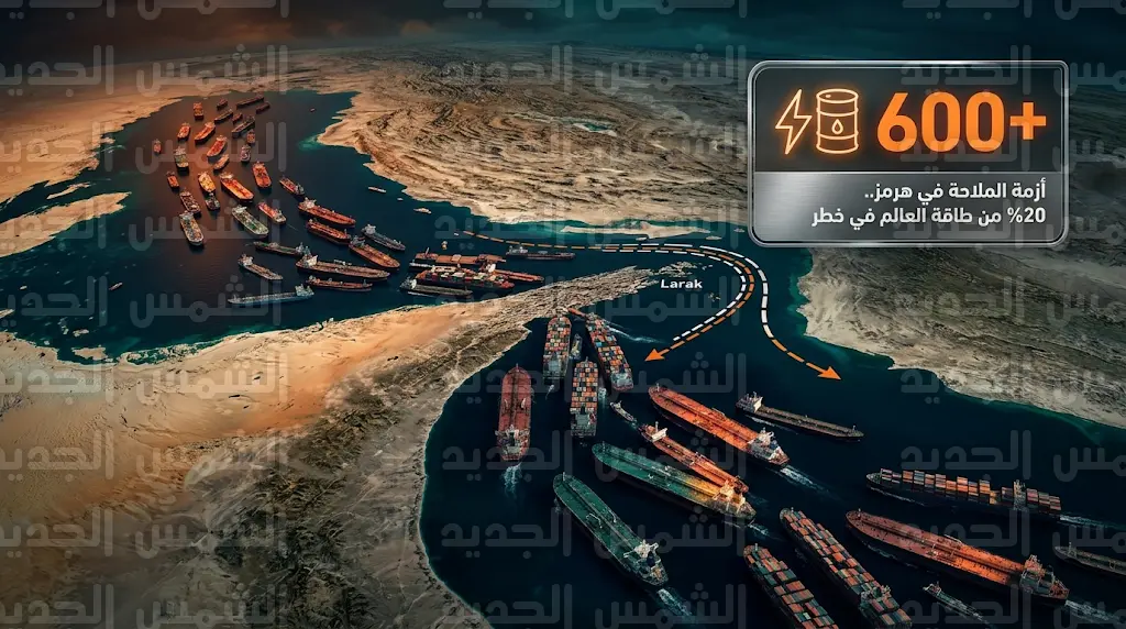 تكدس أكثر من 600 سفينة تجارية في مضيق هرمز يهدد سلاسل الإمداد وأمن الطاقة العالمي