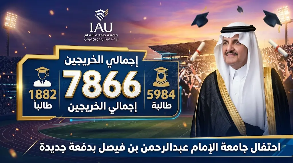 جامعة الإمام عبدالرحمن بن فيصل تحتفي بتخريج 7866 طالباً وطالبة برعاية الأمير سعود بن نايف