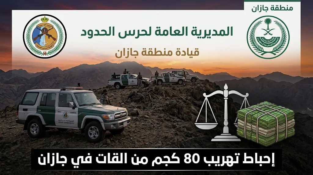 حرس الحدود بمنطقة جازان يحبط تهريب 80 كيلوجراماً من نبات القات المخدر بقطاع الدائر