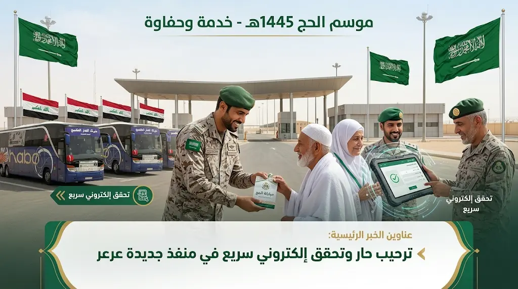 حرس الحدود يكثف مهامه الأمنية والإنسانية لخدمة حجاج العراق في منفذ جديدة عرعر