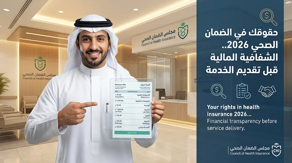 حقوق المستفيد في الضمان الصحي 2026: ضوابط الإفصاح عن نسبة التحمل والتكاليف قبل تقديم الخدمة