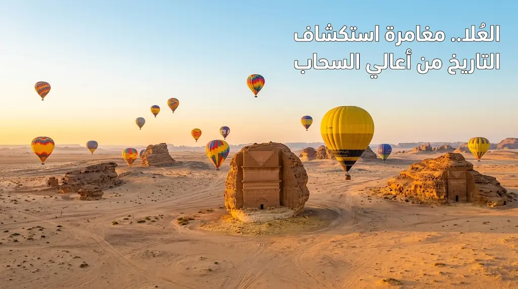 رحلات المناطيد في سماء العُلا ترسم لوحات بصرية فوق موقع الحِجر التاريخي
