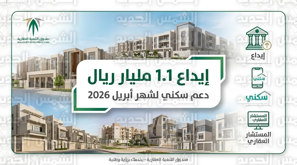 صندوق التنمية العقارية يضخ 1.1 مليار ريال لدعم مستفيدي سكني لشهر أبريل 2026
