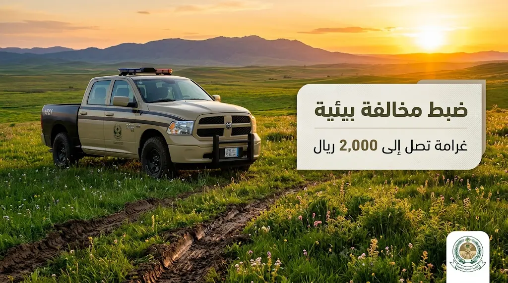 غرامة تصل إلى ألفي ريال لمواطن ارتكب مخالفة دخول المركبات في الروضات ضمن محمية الملك عبدالعزيز الملكية