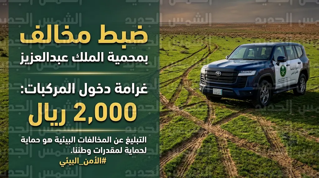 غرامة دخول المركبات في الفياض والروضات تصل لـ 2000 ريال بعد ضبط مخالف في الرياض