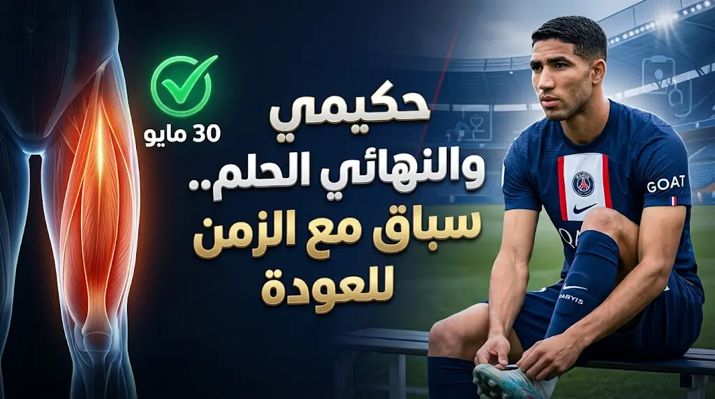 فحوصات أشرف حكيمي تمنحه الضوء الأخضر للمشاركة في نهائي دوري أبطال أوروبا 2026 حال تأهل باريس سان جيرمان