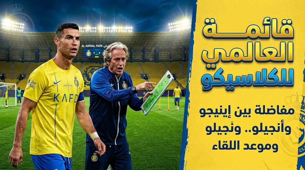 قائمة أجانب النصر ضد الأهلي في دوري روشن: جيسوس يحسم 7 مقاعد ويفاضل بين إينيجو مارتينيز وأنجيلو