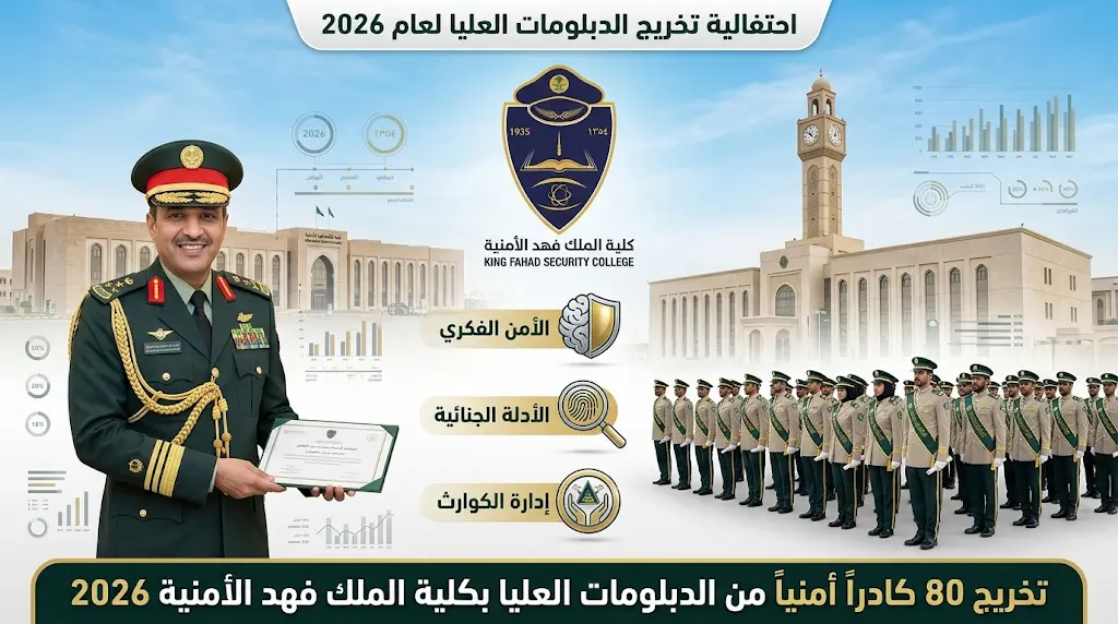كلية الملك فهد الأمنية تحتفي بتخريج 80 دارساً من برامج الدبلومات العليا بالرياض
