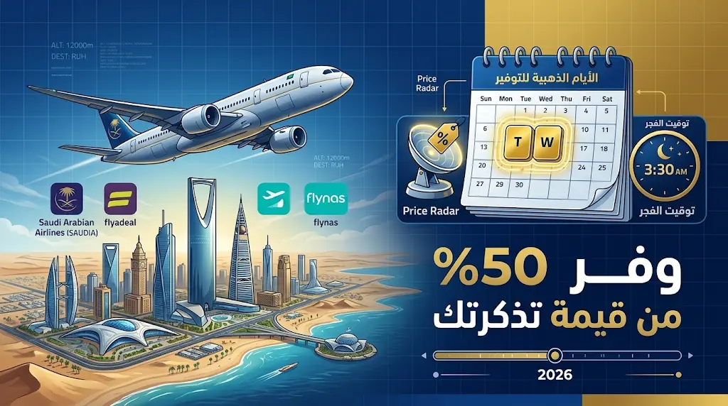 كيف تحصل على أرخص طيران داخلي في السعودية 2026؟.. استراتيجية "منتصف الأسبوع" وتجنب فخ الرسوم