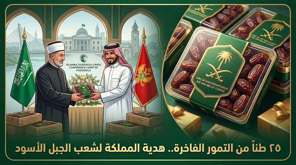 مركز الملك سلمان للإغاثة يسلم 25 طناً من التمور الفاخرة هدية المملكة لجمهورية الجبل الأسود