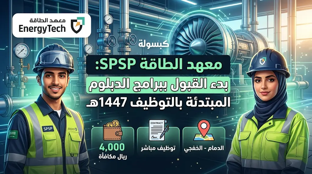 معهد الطاقة يعلن بدء القبول في برامج الدبلوم المبتدئة بالتوظيف للبنين والبنات بمكافأة 4000 ريال