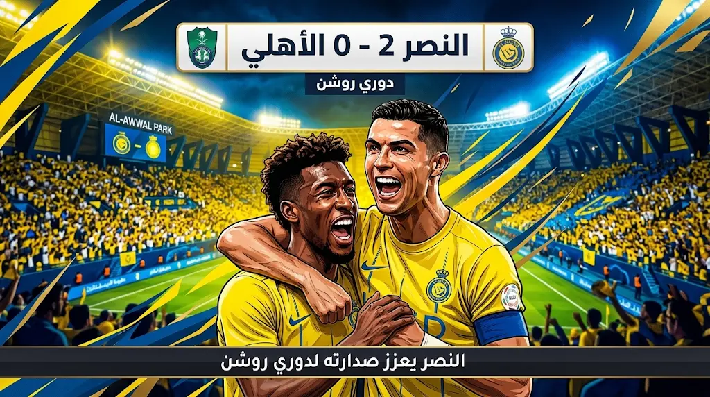 نتيجة مباراة النصر والأهلي في دوري روشن 2026: "العالمي" يحسم الكلاسيكو بثنائية رونالدو وكومان