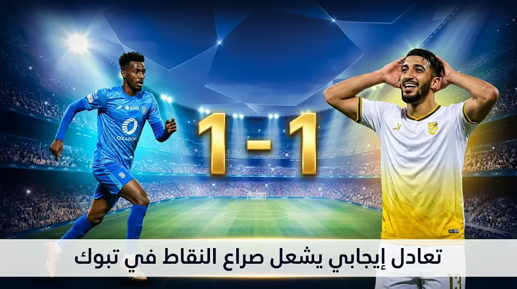 نتيجة مباراة نيوم والحزم (1-1) اليوم في دوري روشن السعودي 2026: تعادل إيجابي يحسم لقاء الجولة 30