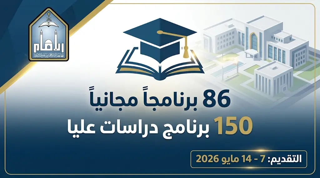 86 برنامجاً مجانياً و64 مدفوعاً.. تفاصيل التقديم لبرامج الدراسات العليا بجامعة الإمام 1448هـ.