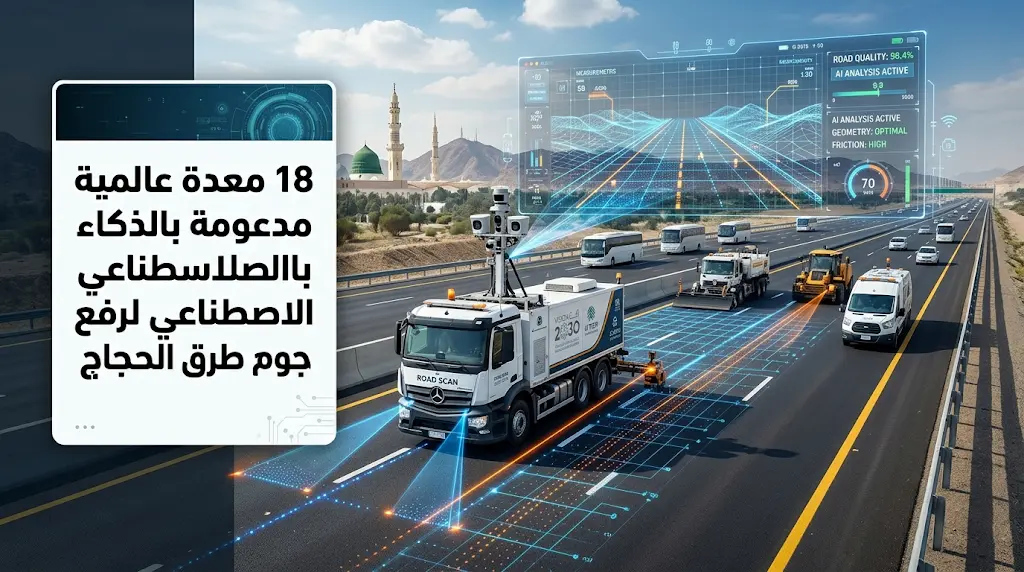 أسطول تقني مدعوم بالذكاء الاصطناعي يبدأ فحص جاهزية طرق المشاعر المقدسة لضمان سلامة ضيوف الرحمن