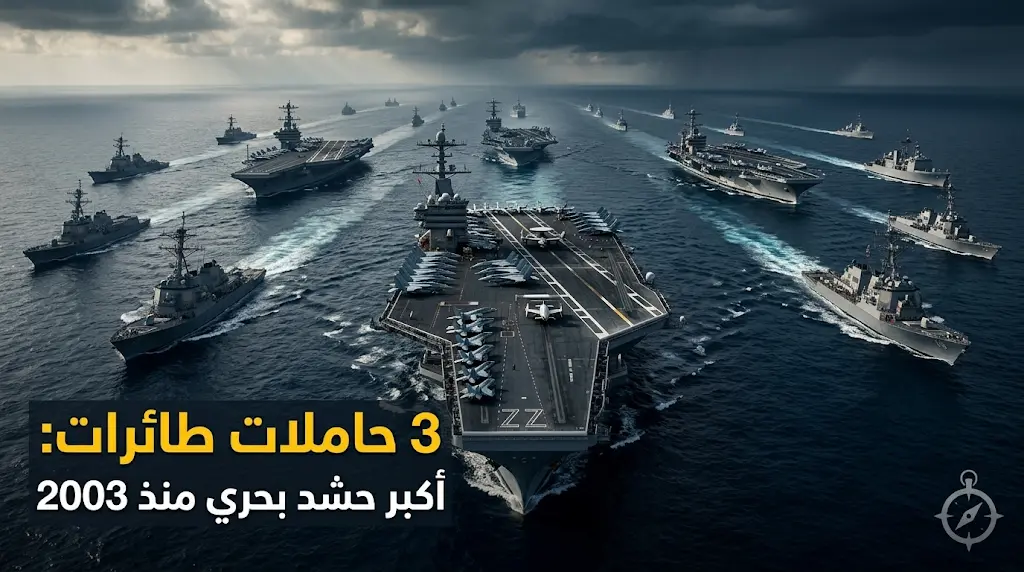 أكبر تركيز بحري أمريكي منذ 2003: 3 حاملات طائرات تعزز "طوق سنتكوم" في بحر العرب ومضيق هرمز