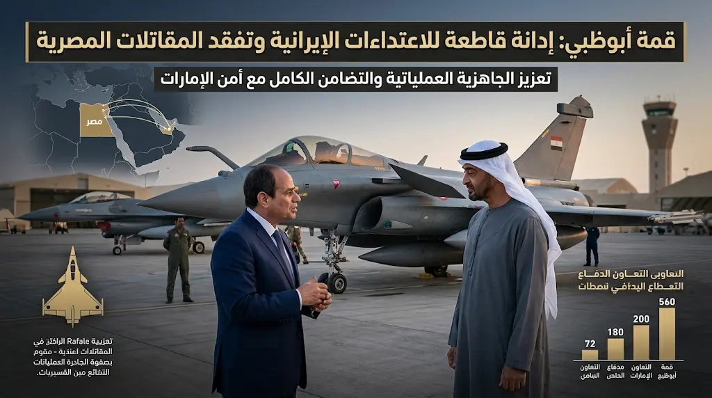 إدانة مصرية قاطعة للاعتداءات الإيرانية الإرهابية على الإمارات.. والسيسي يؤكد التضامن الكامل.