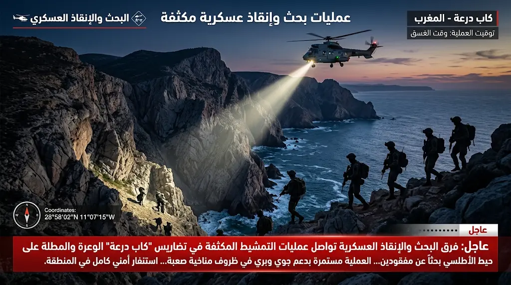 استنفار عسكري أمريكي مغربي للبحث عن جنديين فُقدا في تضاريس كاب درعة الوعرة