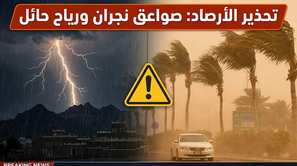 الأرصاد تدعو لأخذ الحيطة والحذر.. أمطار وصواعق تضرب نجران ورياح نشطة تهدد الرؤية في حائل.