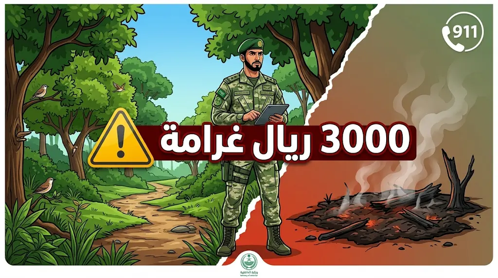 الأمن البيئي يضبط مواطناً بالشرقية.. وغرامة تصل إلى 3000 ريال لإشعال النار في غير الأماكن المخصصة.