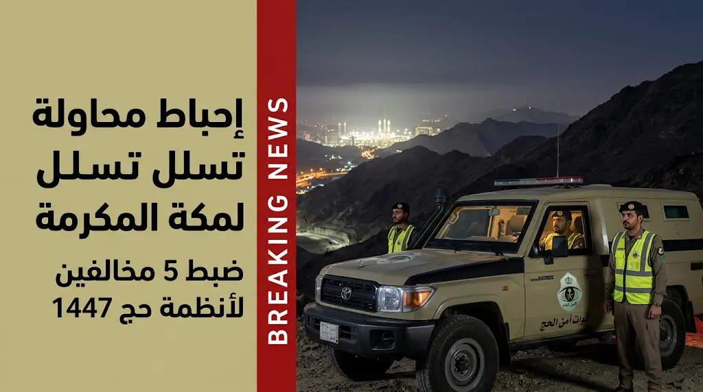 الأمن العام يضبط مواطناً و4 مقيمين حاولوا دخول مكة المكرمة عبر منطقة برية دون تصريح حج 1447