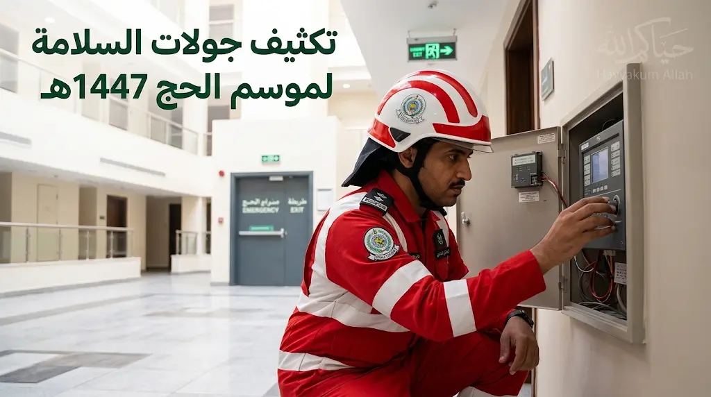 الدفاع المدني بالحج يكثف جولات السلامة في مساكن ضيوف الرحمن لضمان أعلى المعايير لموسم 1447هـ