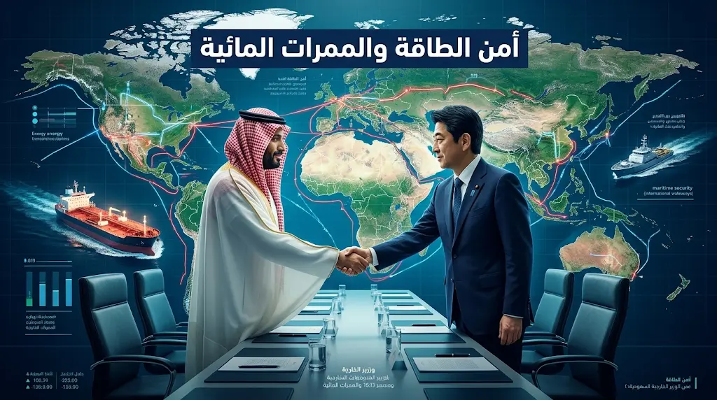 الرياض وطوكيو تبحثان ضمان أمن إمدادات الطاقة العالمية وحرية الممرات المائية.