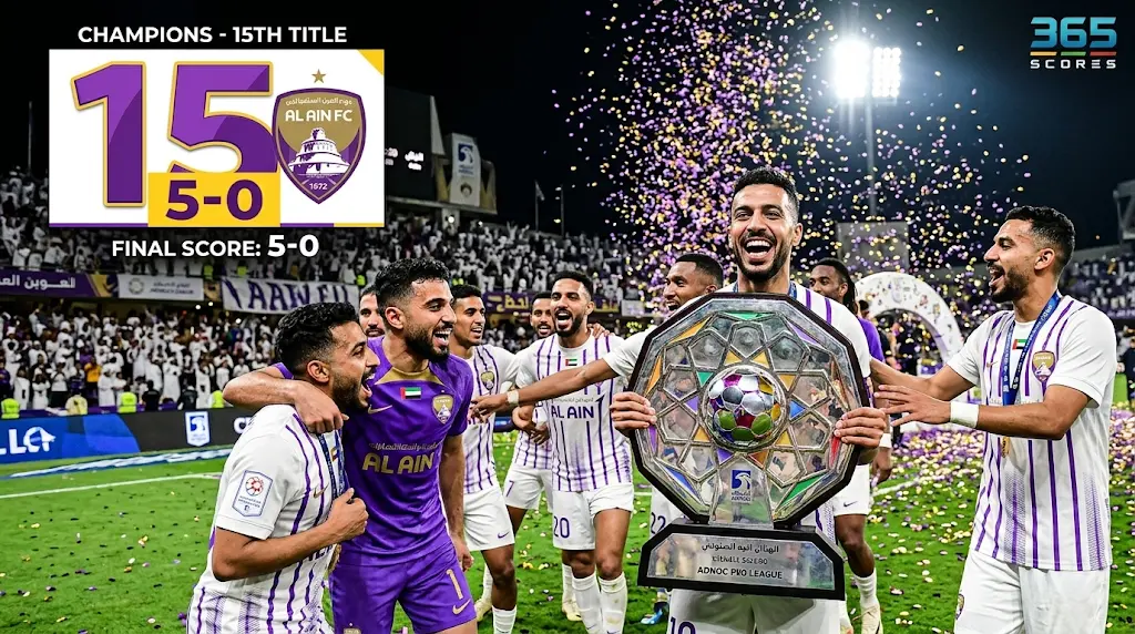الزعيم يؤكد هيمنته.. العين يحسم لقب دوري أدنوك الـ 15 بخماسية تاريخية أمام الشارقة