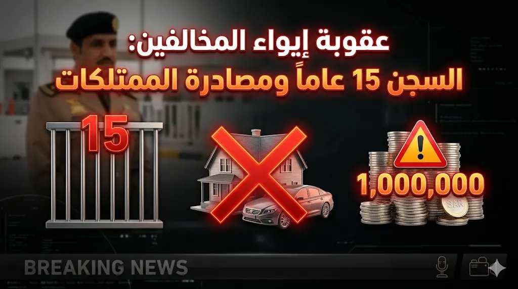 السجن 15 عاماً وغرامة مليون ريال.. حرس الحدود: إيواء المخالفين "جريمة مخلة بالشرف والأمانة"