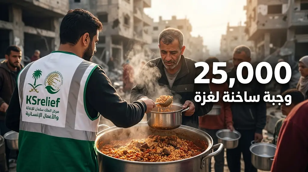 السعودية تواصل الإغاثة: 25 ألف وجبة ساخنة من مركز الملك سلمان تصل وسط وجنوب غزة