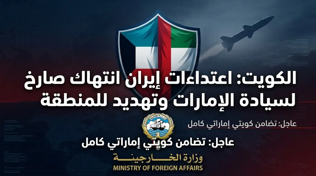 الكويت: تكرار اعتداءات إيران على الإمارات انتهاك صارخ للسيادة وتهديد لأمن واستقرار المنطقة.