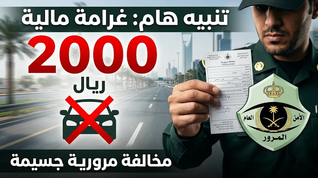 المرور يشدد العقوبة: غرامة تصل إلى 2000 ريال لقيادة المركبة دون رخصة أو برخصة مسحوبة