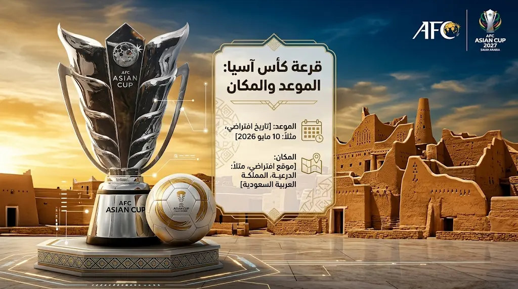 الموعد الدقيق والقنوات الناقلة لقرعة كأس آسيا 2027: الأنظار تتجه نحو الدرعية التاريخية