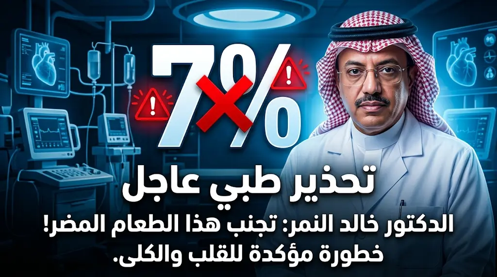 النمر يحذر: تجاوز السكر التراكمي لـ 7% يسرّع المضاعفات الخطيرة على القلب والكلى.