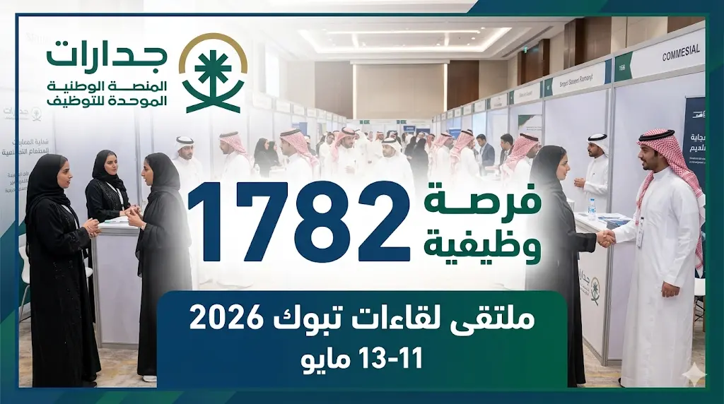 انطلاق ملتقى لقاءات تبوك 2026: توفير 1782 فرصة وظيفية في 5 مسارات متخصصة لتمكين الكوادر الوطنية.