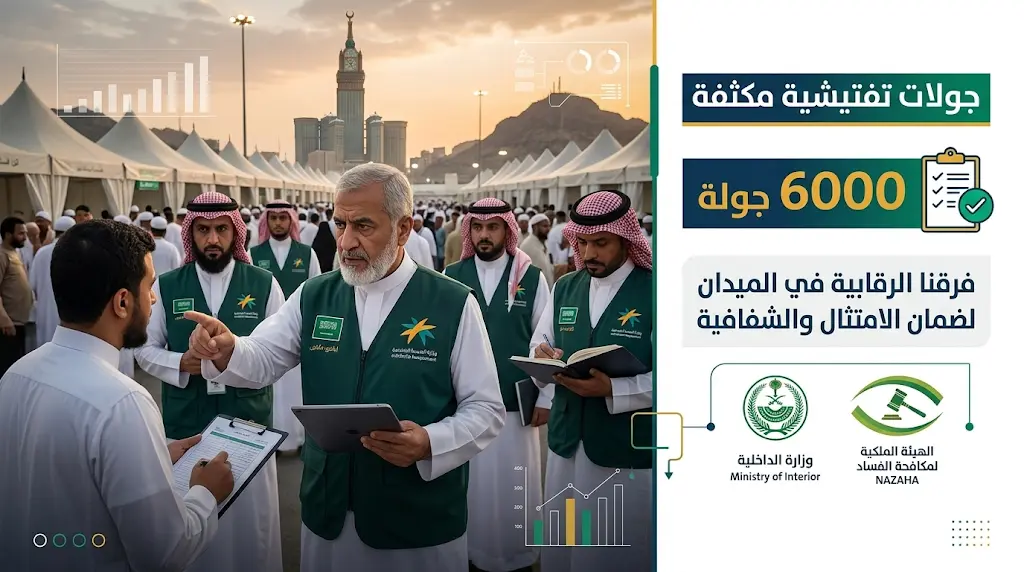 بتكامل مع "الداخلية" و"نزاهة": 6000 جولة رقابية لحماية حقوق العاملين وضبط "تأشيرات العمل المؤقت" في الحج.